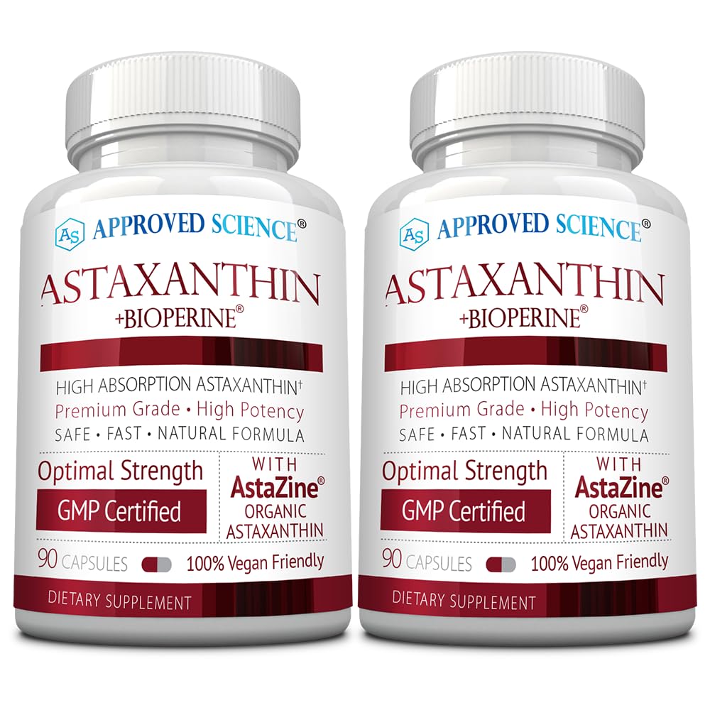 מוסמך מדע ® Astaxanthin 12 מ"ג - תוספת כוח אנטיחמצן - תומך בלב, עיניים, עור - 180 קפסולות טבעוניות - 6 חודשים אספקה