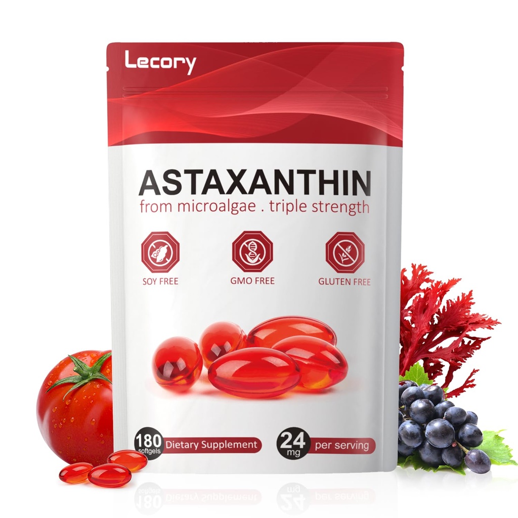 Astaxanthin 24 מ"ג, 180 Softgels | 6 חודשים אספקה של Premium Antioxidant