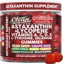ניקוי Nutraceuticals AstaZen Astaxanthin Gummies 12 מ"ג - עם Lycopene, ויטמינים A C D E, L-Tyrosine & Selenium - חניכיים נגד חמצון - 60 הרוזן