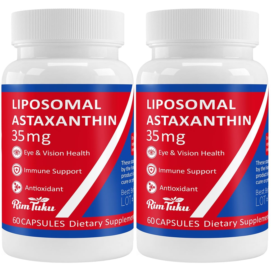 35 מ"ג Liposomal Astaxanthin תוסף - תמיכה אנטי-חמצן עוצמתית לעור, בריאות משותפת ועין - פורמולה טבעית נגד זיוף עם Pure Astaxanthin - טבעוני, non-GMO, 120 קפסולות