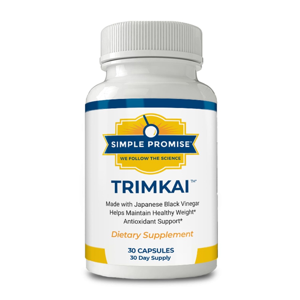 Simple Promise TrimKai - קפסולות גפן שחורות יפניות לתמיכה במטבוליזם - עם Astaxanthin 12mg, Seaweed & Black Pepper - פורמולה מבוססת צמחים - 30 קפסולות
