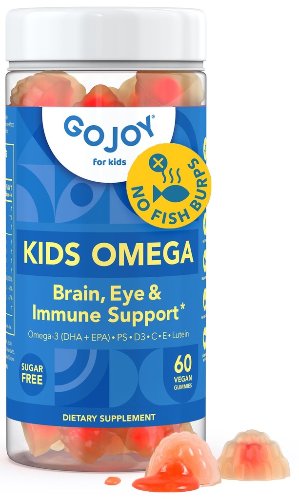 ילדים אומגה 3 DHA חניכיים - No Fish Burps, No Sugar - Brain, Eye & Immune Support - Plant- Based אומגה 3 מ Algae - טבעוני, נקי DHA עבור טונדלרים, ילדים וילדים בגילאים 3-3