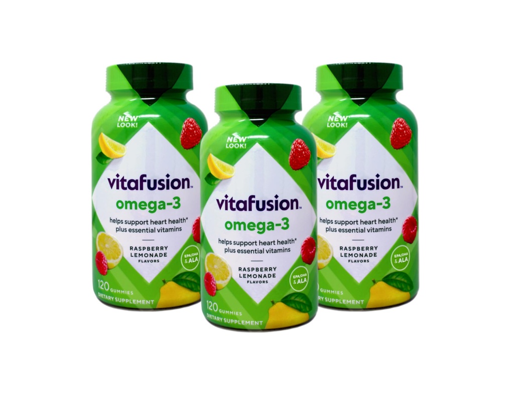 Vitafusion אומגה 3 GTLvb Gummies - 120 Count (3 Pack)