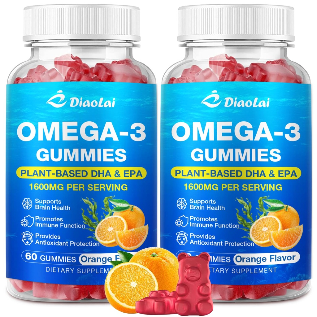 2 Pack Vegan אומגה 3 חניכיים למבוגרים - סוכר חינם, Algae- Based DHA 600 מ"ג ו EPA 300 מ"ג, עם ויטמין A, C, E, Zinc - אומגה 3 שמן שמן דגים אלטרנטיבי, הרוזן 120 מ"ג ו EPA 300 מ"ג, עם ויטמין A, C, C, E, Znc - אומגה 3 שמן שמן שמן דגים אלטרנטיבי, 120 120