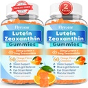 סוכר חינם Lutein Gummies 25 מ"ג, Lutein ו Zeaxanthin תוספי בריאות העין, 13-in-1 עין טיפול פורמולה עם אומגה 3 Bilberry Saffron-Vision Health, עין סטרין, עיניים יבשות, Vegan Orange Flavor 120 Cts