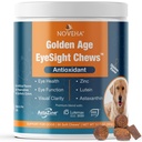 תוסף עין NIVEHA לכלבים (90 Chews) - תמיכה ב- Lutein + ויטמין C & Astaxanthin Antioxidants - ויטמינים לכלבים לעיניים + שמן דגים עבור אומגה 3 EPA - מיוצר בארה"ב