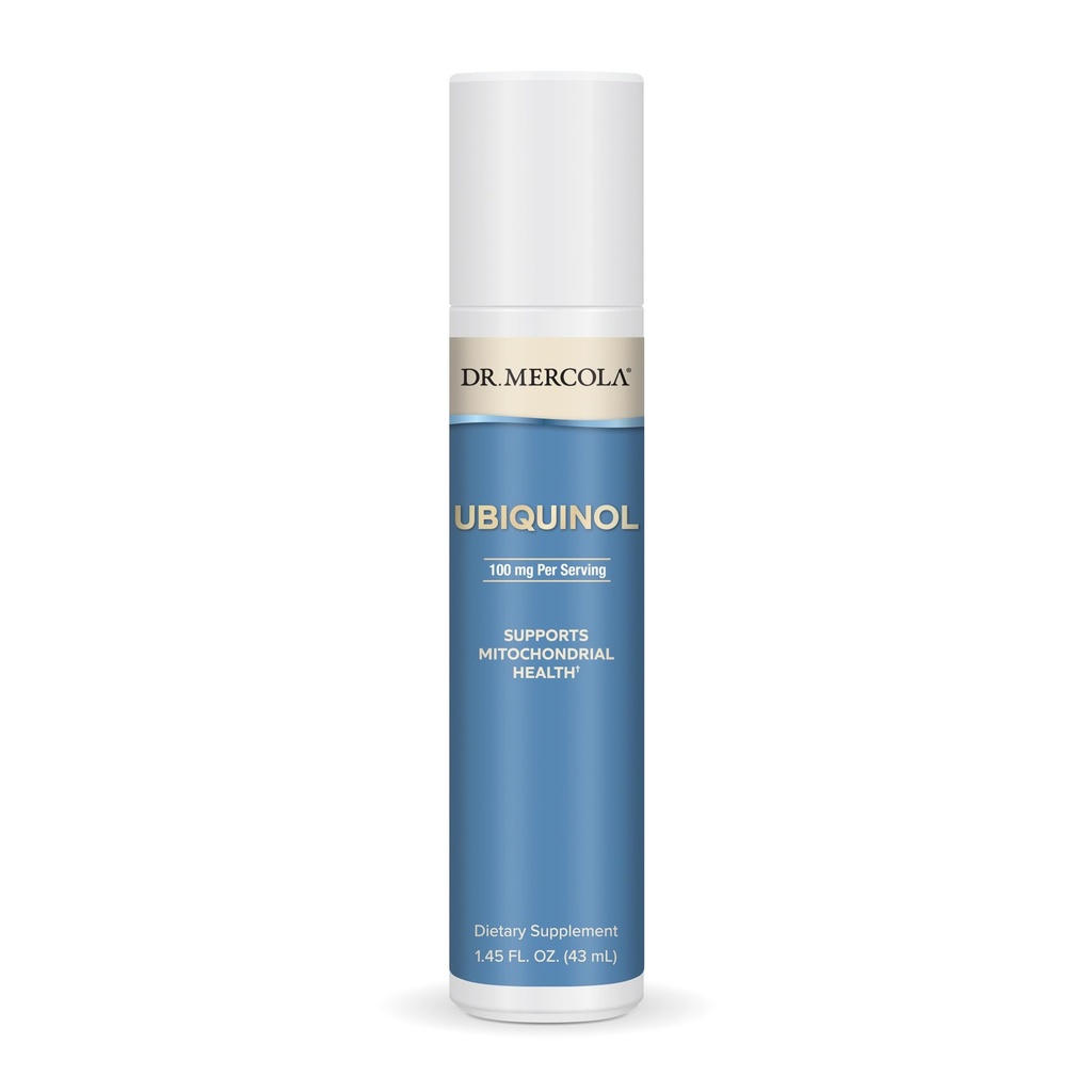 Dr. Mercola Ubiquinol נוזל משאבה, 1.45 Fl. Oz. (28 mL), כ 18 משרתים, תוספת תזונתית, תומך Mitochondrial Health, non-GMO.