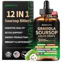 (Fl Oz) Soursop Bitters נוזל טיפות 12 ב 1 עם Sea Moss, Moringa, Turmeric, Echinacea & Ashwagandha לחלץ - Herbal Tonic for Digestive Wellness & Immune Support