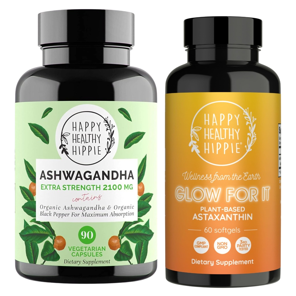 Happy hippie Glow for It Astaxanthin תוסף & אורגני אשוגנדה