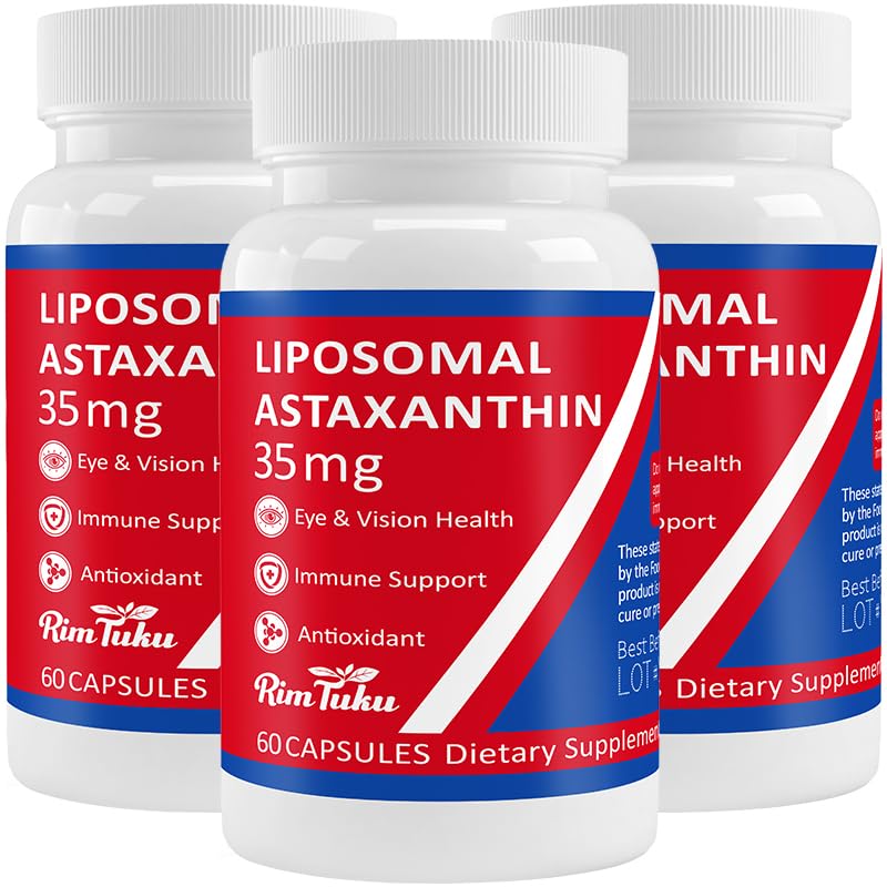 35 מ"ג Liposomal Astaxanthin תוספת - תמיכה אנטי-חמצן עוצמתית לעור, בריאות משותפת ועין - פורמולה טבעית נגד זיוף עם Pure Astaxanthin - טבעוני, Non-GMO, 180 קפסולות