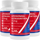 35 מ"ג Liposomal Astaxanthin תוספת - תמיכה אנטי-חמצן עוצמתית לעור, בריאות משותפת ועין - פורמולה טבעית נגד זיוף עם Pure Astaxanthin - טבעוני, Non-GMO, 180 קפסולות