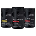 מחקר ספורט ® Antioxidant Support Pack W / Astaxanthin 12mg, ויטמין D3 5000o + K2 100mcg, ו Lutein 20mg + Zeaxanthin 4 מ"ג - תוספת טבעונית - Non-GMO - Gluten & Soy Freeg, ו-Soy Free Free