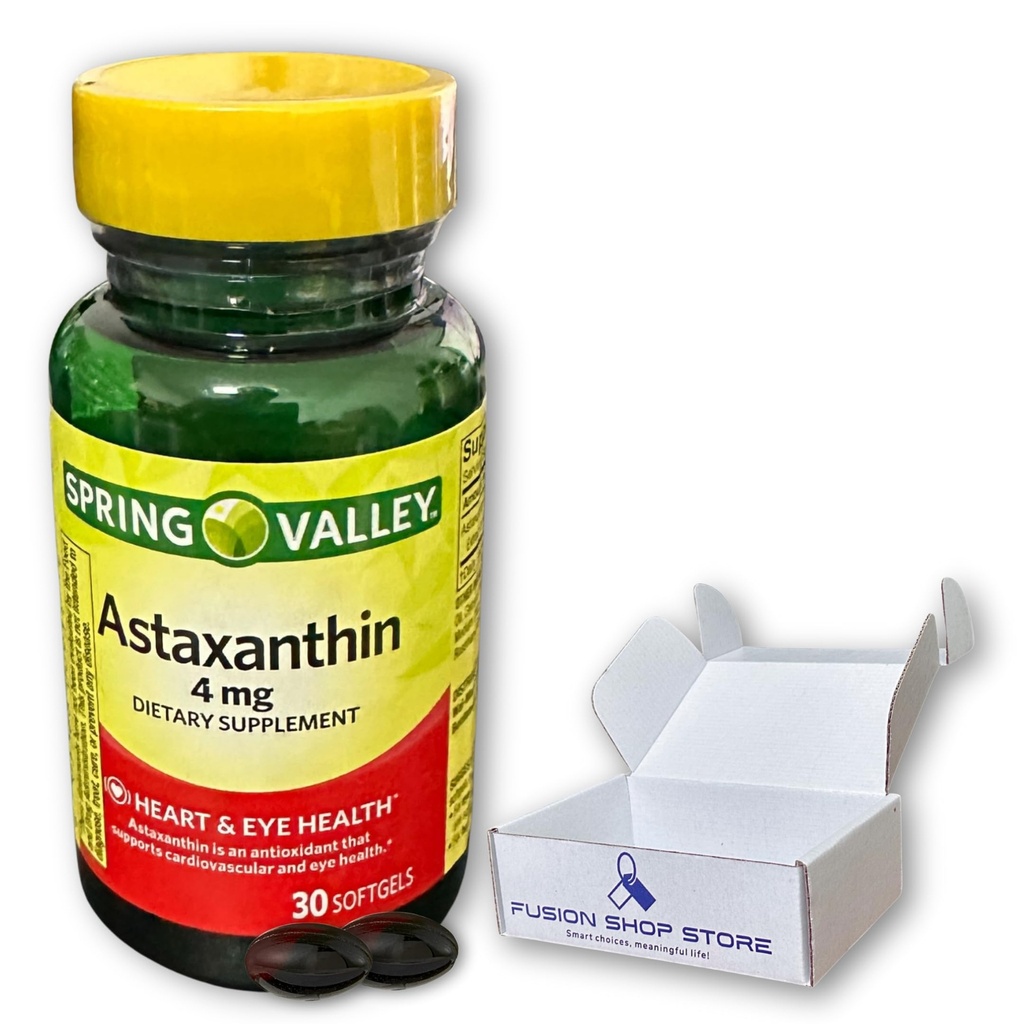 Astaxanthin 4 מ"ג - 30 Softgels (Pack of 1), Boxed by Fusion Shop