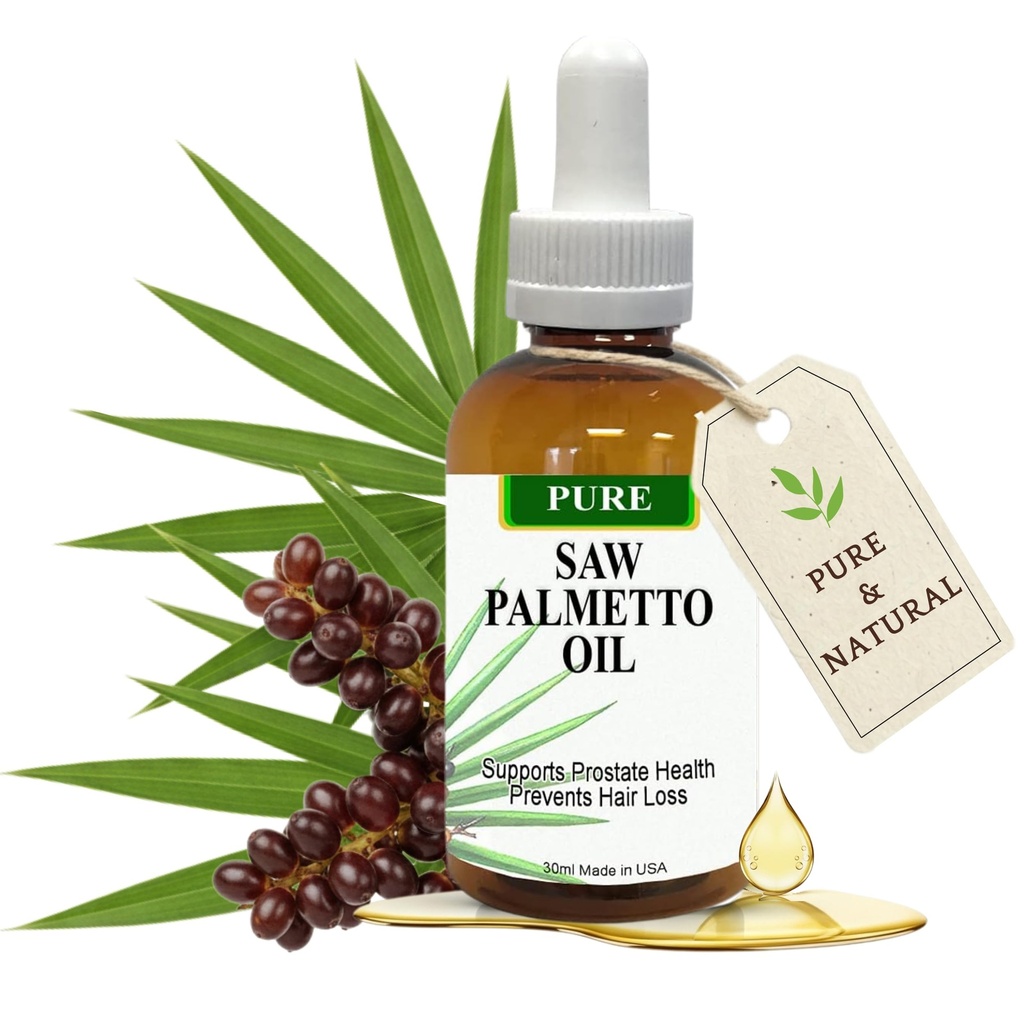 Pure Saw Palmetto שמן - 95-98% ריכוזי מזון אורגני - נוזל Saw Palmetto עבור גברים ונשים - אלטרנטיבה לקפסולות ואבקות - 1 Fl Oz