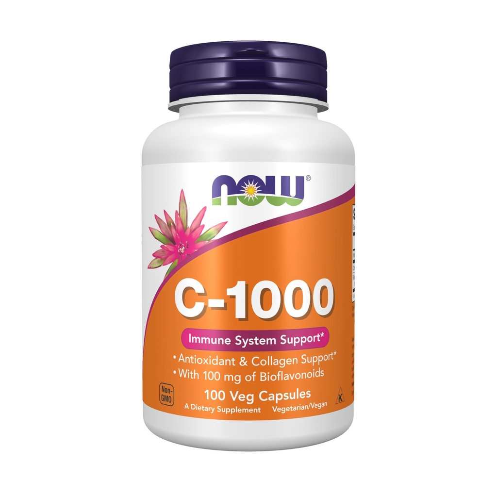 תוספי מזון עכשיו, ויטמין C-1,000 עם 100 מ"ג של Bioflavonoids, Antioxidant Protection *, 100 כמוסות Veg