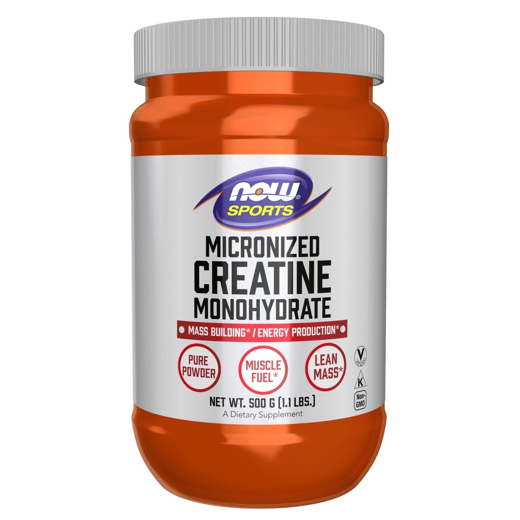Now Foods Sports Nutrition, Micronized Creatine אבקה 500 g, Mass Building* / Energy הפקה*, 1.1-Pound