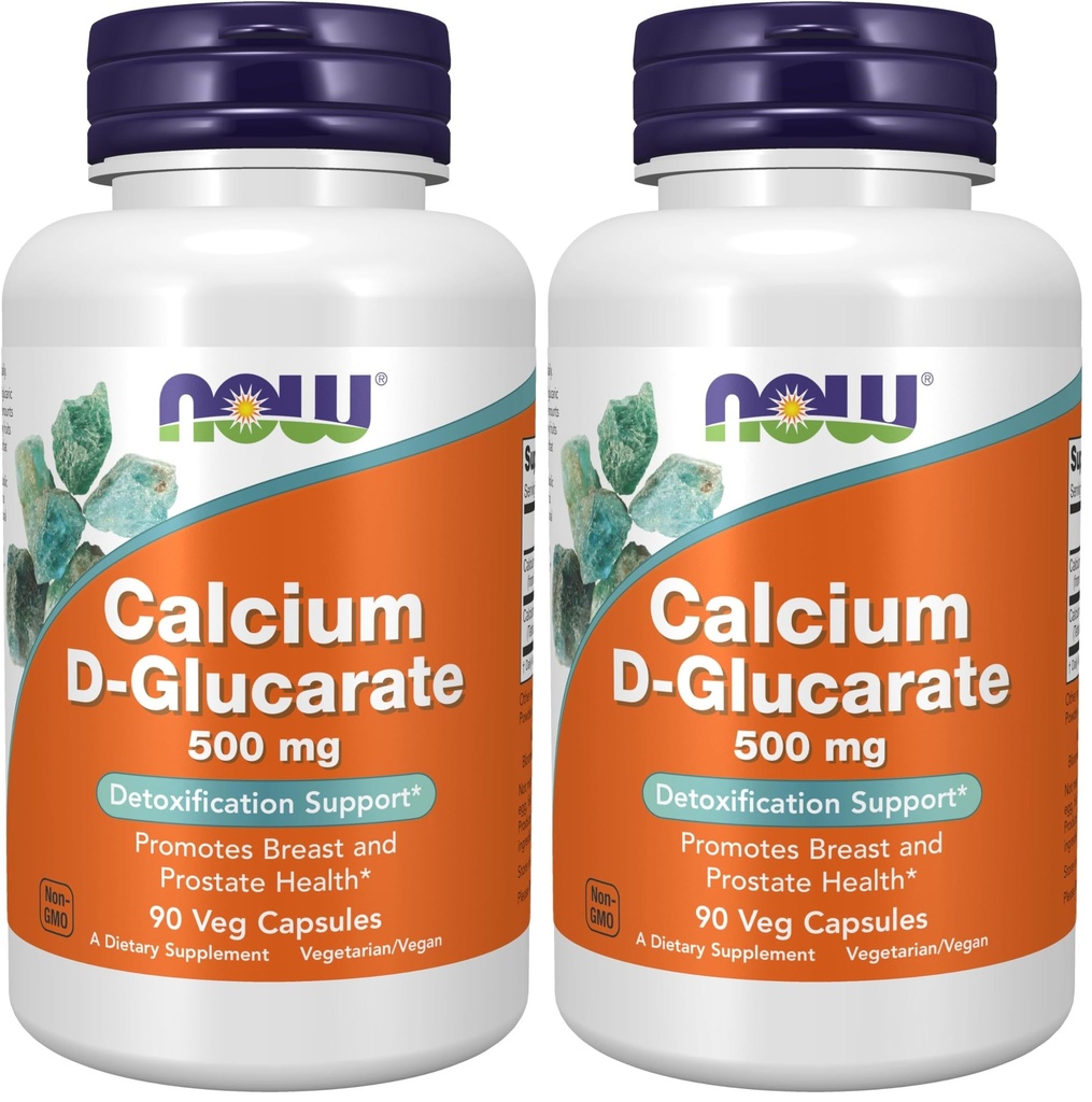 תוספי מזון עכשיו, Calcium D-Glucarate 500 מ"ג, Detoxification Support*, 90 Veg כמוסות (Pack of 2)
