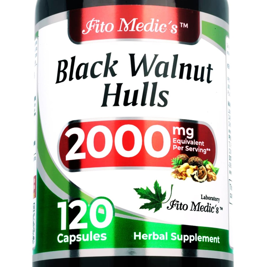 המעבדה של FITO MEDIC - Black Walnut Hull, Pure - Black Walnut- 2000 מ"ג לשרת, עבור ניקוי ו Detoxifying, Ultra High Absorption.