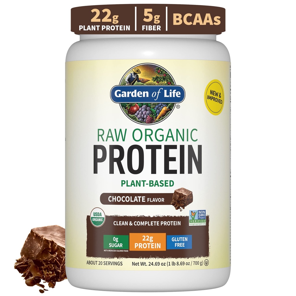 גן של אבקת חלבון חיים, אבקת חלבון טבעוני, BCAA, Probiotics & Digestive Enzymes, Gluten & Lactose חינם, שוקולד, 1.5 LB