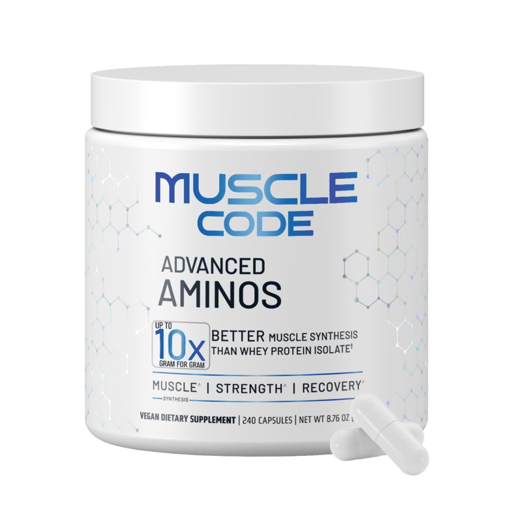 NAUTILUS שריר קוד חיוני Amino Acid כמוסות - שריר Synthesis & תיקון & כוח - Unflavored - 60 משרתות - קלינית למד - 0g סוכר, Keto, טבעוני, Gluten חינם, חלב חינם, חלב חינם