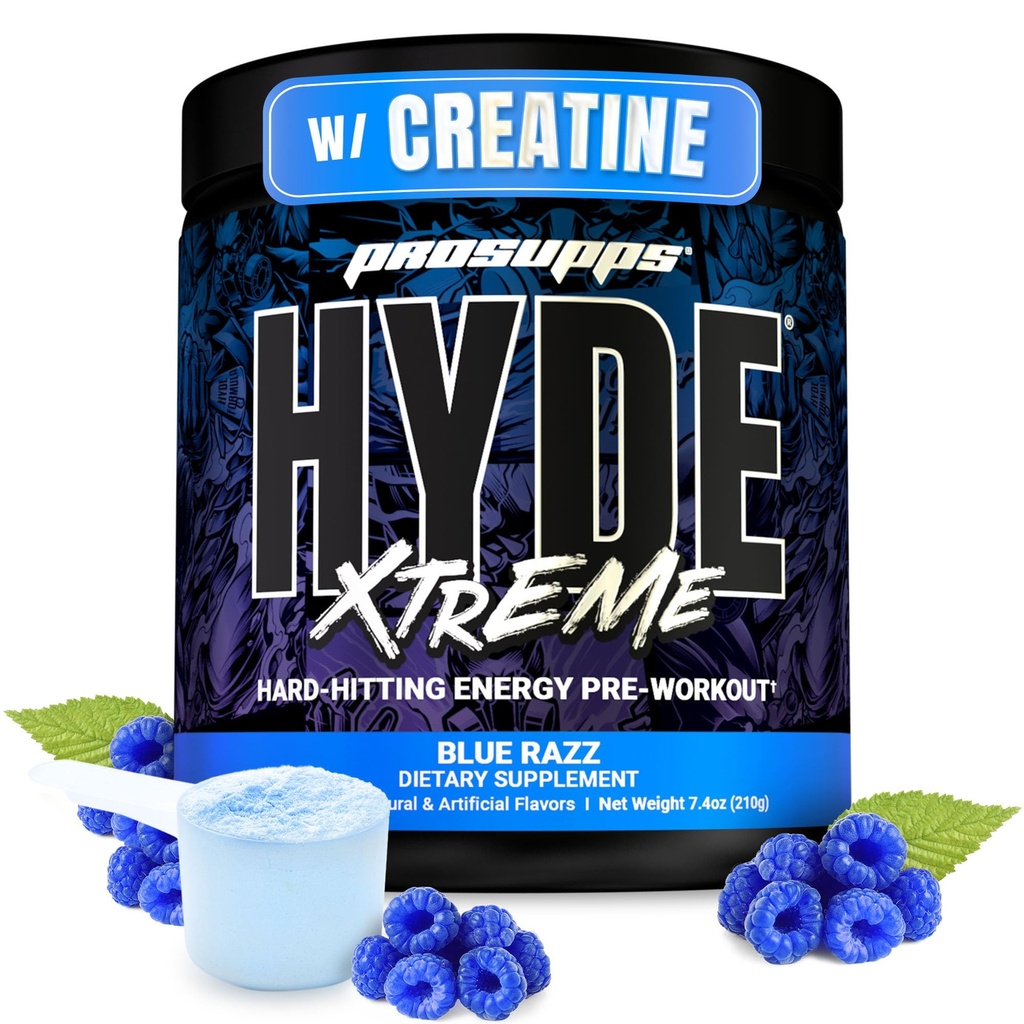 ProSupps מר הייד Xtreme טרום עבודה אבקה עם Creatine, Beta Alanine & Caffeine - אנרגיה קיצונית, משאבות, פוקוס וביצועים - כושר & התעמלות עבור גברים ונשים (כחול ראאז, 30 משרתים)