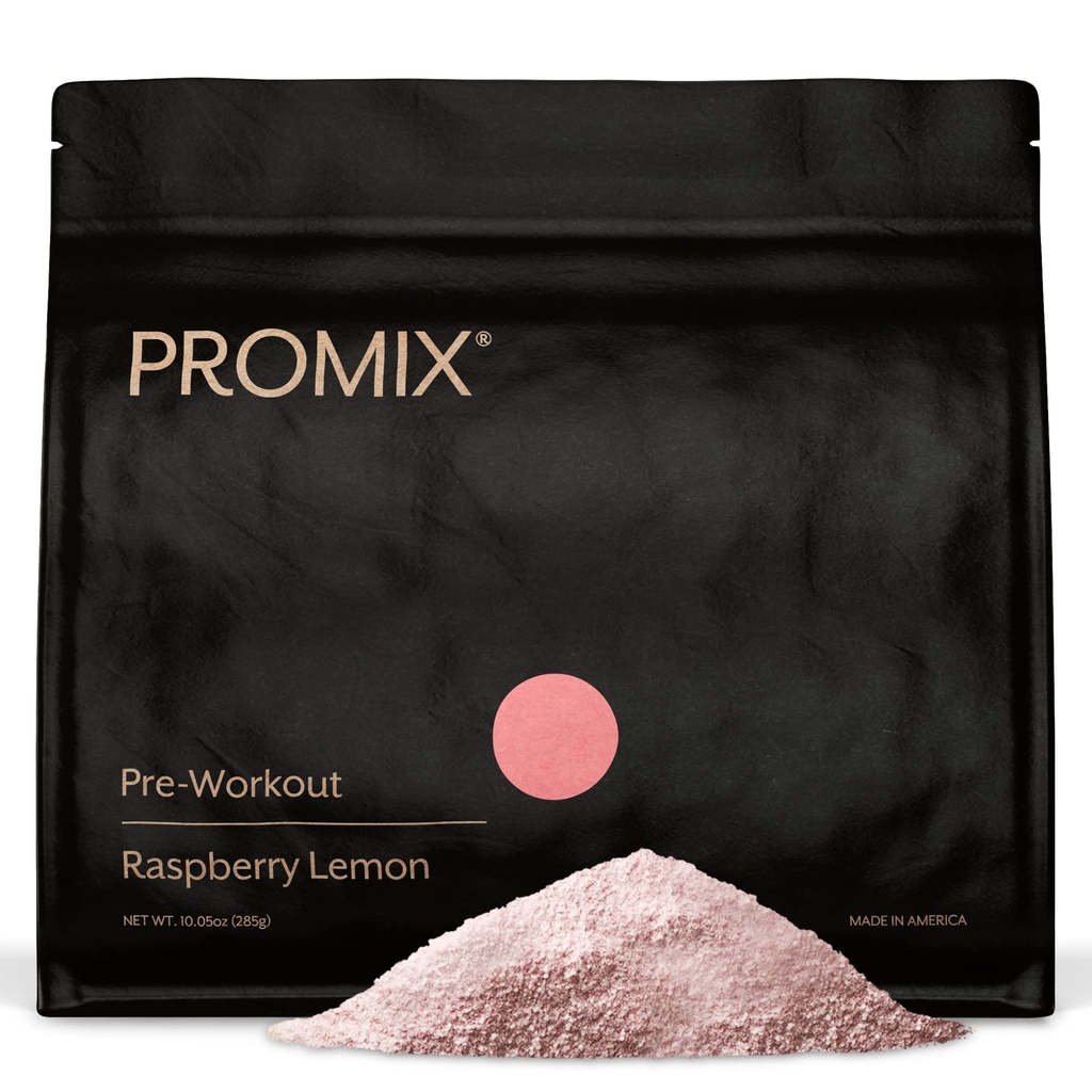 ProMix Nutrition Pre-Workout אבקה, לימון פטל - מקסימיזציה - מסייע להשיג שרירים, אנדורנס ושיפור אנרגיה - ויטמין B12, Caffeine, Beta-Alanine & L-Tyrsosine - 30 משרתים (Pack of 1)
