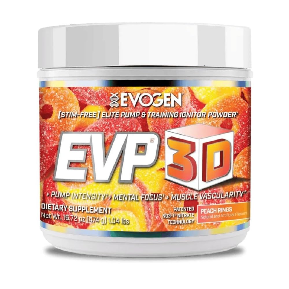 Evogen EVP-3D | Extreme Pre-Workout Pump Ignitor, Arginine Nitrate, Citrulline, Beta-Alanine, Lions Mane