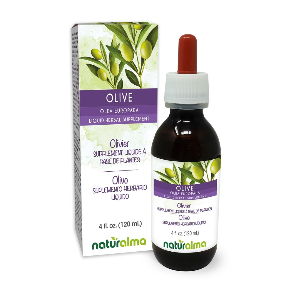 Naturalma אוליב (Olea יורוpaea) אלכוהול ללא תשלום טינקטורה - 4 oz תמצית נוזל ב Drops - תוסף צמחי - טבעוני