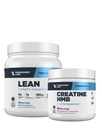 Transud Labs Lean Pre-Workout (30 משרתים, Blue Raspberry) & Creatine HMB (30 משרתים, Strawberry Lemonade)