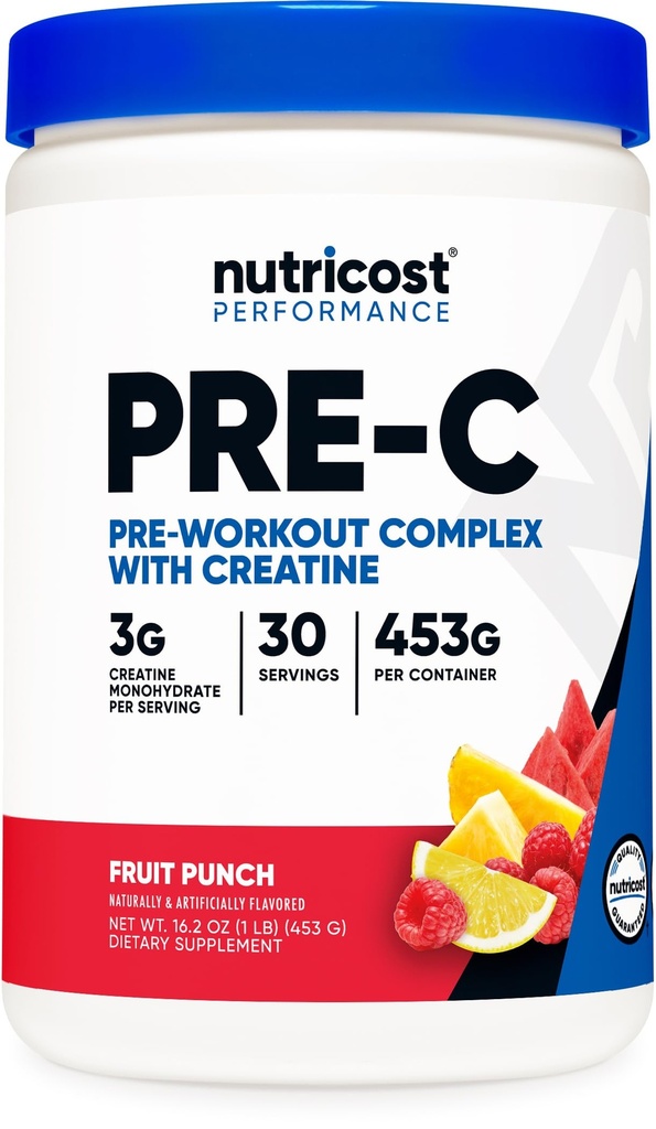 חומרים מזינים Pre-C Pre-Workout Complex with Creatine (Fruit Punch; 30 משרתים) אבקה - Boost Fintes Routines, 453g