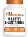 BulkSupplements.com N-Acetyl L-Glutamine קפסולות - תוסף Glutamine, Amino Acids תוסף - Gluten Free, 1 קפסולה לשרת (750 מ"ג), 360 הרוזן (Pack של 1)
