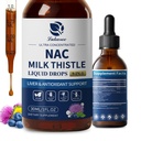 לוקארי Liposomal NAC תוסף N-Acetyl-L-Cysteine 600 מ"ג עם חלב Thistle - NAC Amino Acid Drops w/Selenium for Liver & Kidney Support*, Lung, Antioxidants & Immune Support *- טבעוני, Non-GMO- 2oz