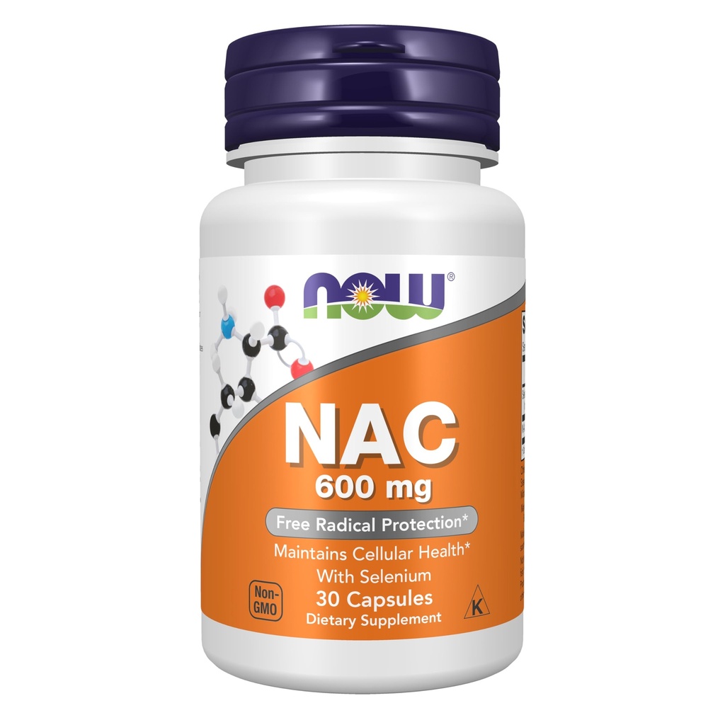 עכשיו תוספים, NAC (N-Acetyl Cysteine) 600 מ"ג עם Selenium 30 קפסולות