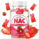 רכות NAC חניכיים לילדים ומבוגרים, NAC תוסף 1000 מ"ג N Acetylsteine תומך Lung & Liver בריאות, Antioxidants & Immune System, Strawberry פלמור 60