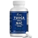 Vivo Nu TUDCA 2000mg + NAC 1200 מ"ג תוספי קפסולות מורכבות, Powerful TUDCA Bile מלח + N Acetyl Cysteine, Antioxidant תוספים עבור Liver & Lung & Gallbladder ניקוי,ion - 180 קפסולות