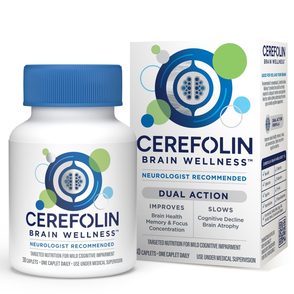 Cerefolin Brain Wellness, תזונה ממוקדת לתמיכה קוגניטיבית, משפרת את הזיכרון, Focus & ריכוז, L-Methylfolate, NAC, B12, Neurologist מומלץ (30 הרוזן)
