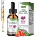 Liver Cleanse Detox & Fix Liver תומך חלב Thistle טיפות עם Glutathione, NAC, ALA, ויטמין C, Zinc & Selenium for Liver Cleanse & Defense, Immune & Skin Support - סטרוברי פלמור, 2 Fl Oz Oz Oz