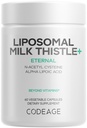 Codeage Liposomal Milk Thistle+ תוסף - Silymarin מ Silybum Marianum, NAC, Artichoke, Dandelion Root, Alpha Lipoic Acid, BioPerine, Liposomal Delivery - Non-GMO - 60 קפסולות