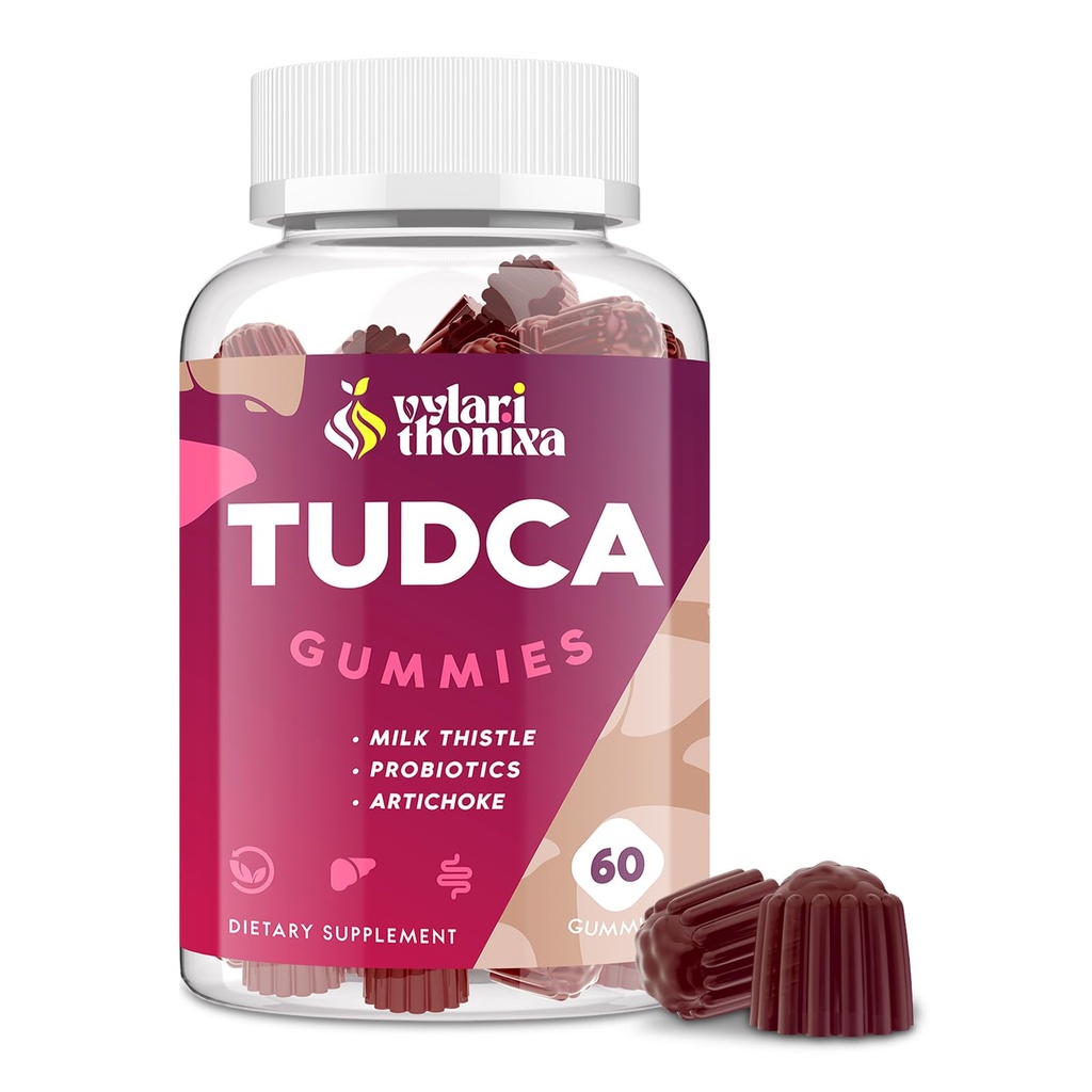 Premium TUDCA Bile Salts Gummies - 2000mg High Potency Liver תמיכה תוסף, Liver Detox & תיקון עם חלב Istle, Artichoke, Probiotics - טבעוני, 30 משרתים