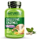 NATURELO Digestive Enzymes - תמיכה בספקטרום מלא עם תערובת רחבה של 15 Enzymes פלוס ג'ינג'ר - 90 קפסולות טבעוניות