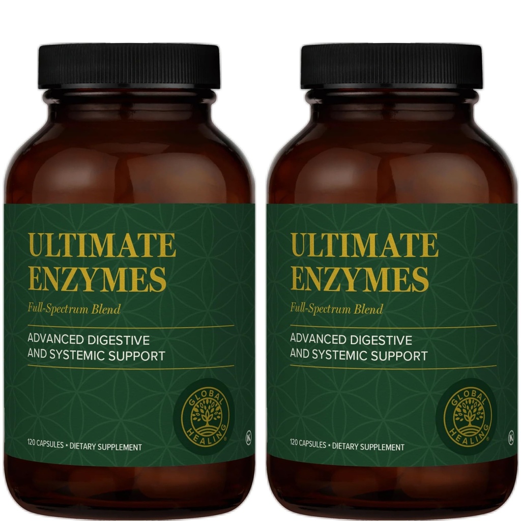 Global Healing Ultimate Enzymes - תוסף Enzyme - 120 קפסולות (2-Pack)