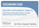 Dulac Diosmin 500, Micronized Diosmin hesperidin Dietary תוסף 1000 מ"ג לכל המשרת, סוס צ'סטר אגוזי לחלץ, Broom & Red Grape לחלץ, תמיכה לרגל, 40 טבליות, מיוצר באיטליה