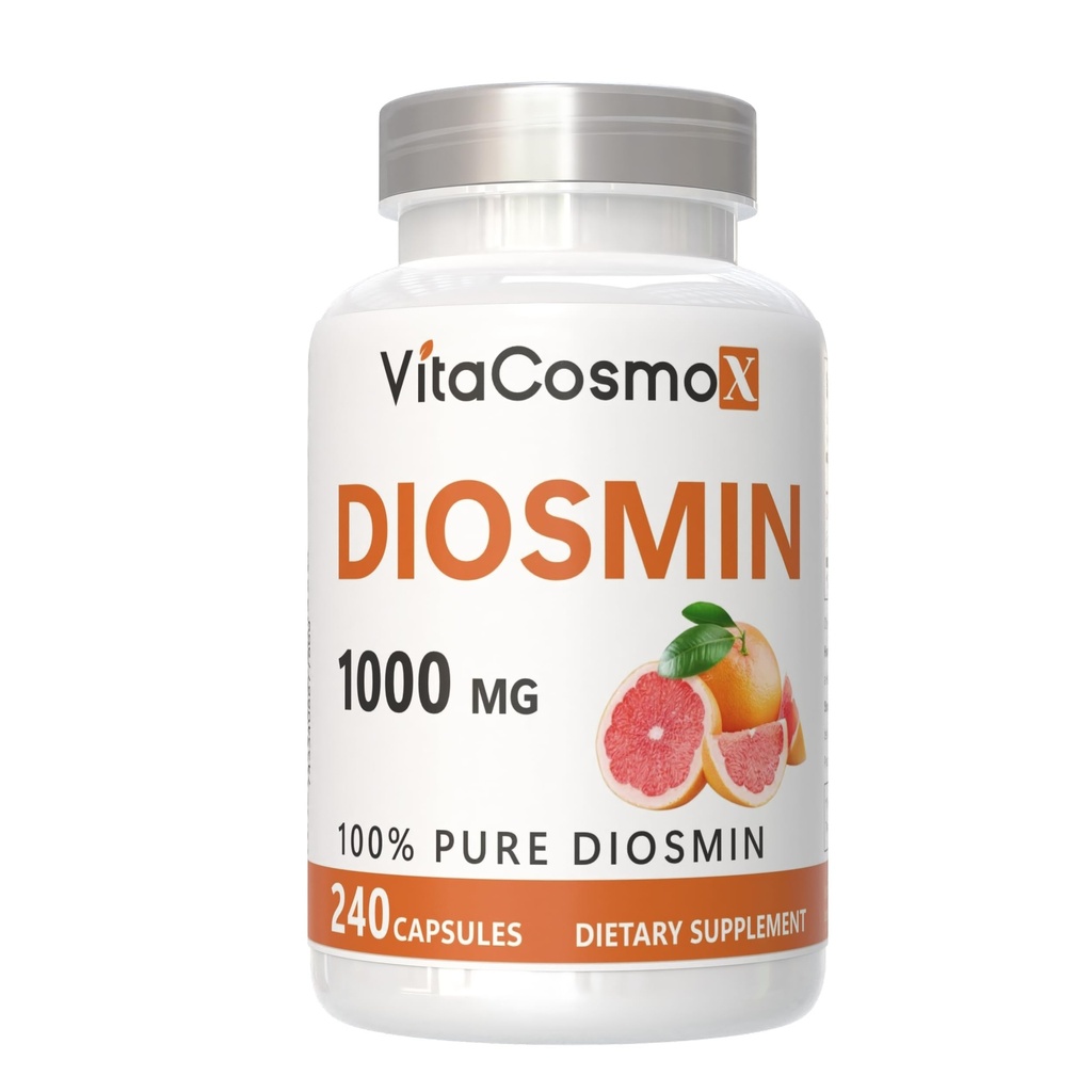 דיסמין קפסולות, 240 הרוזן, 1000 מ"ג לשרת, טבעוני, Citrus Bioflavonoids 100% Vegetarian, non-GMO & Gluten Free Diosmin תוסף עם מקס כוח