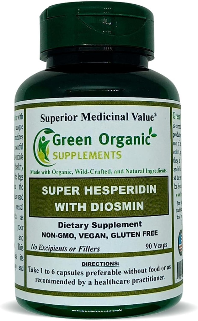 תוספי ירקות אורגניים Hesperidin, Diosmin, Narangin, פורמולה ייחודית (Hand Made, non-GMO, טבעוני וגלוטן חינם) (Single)