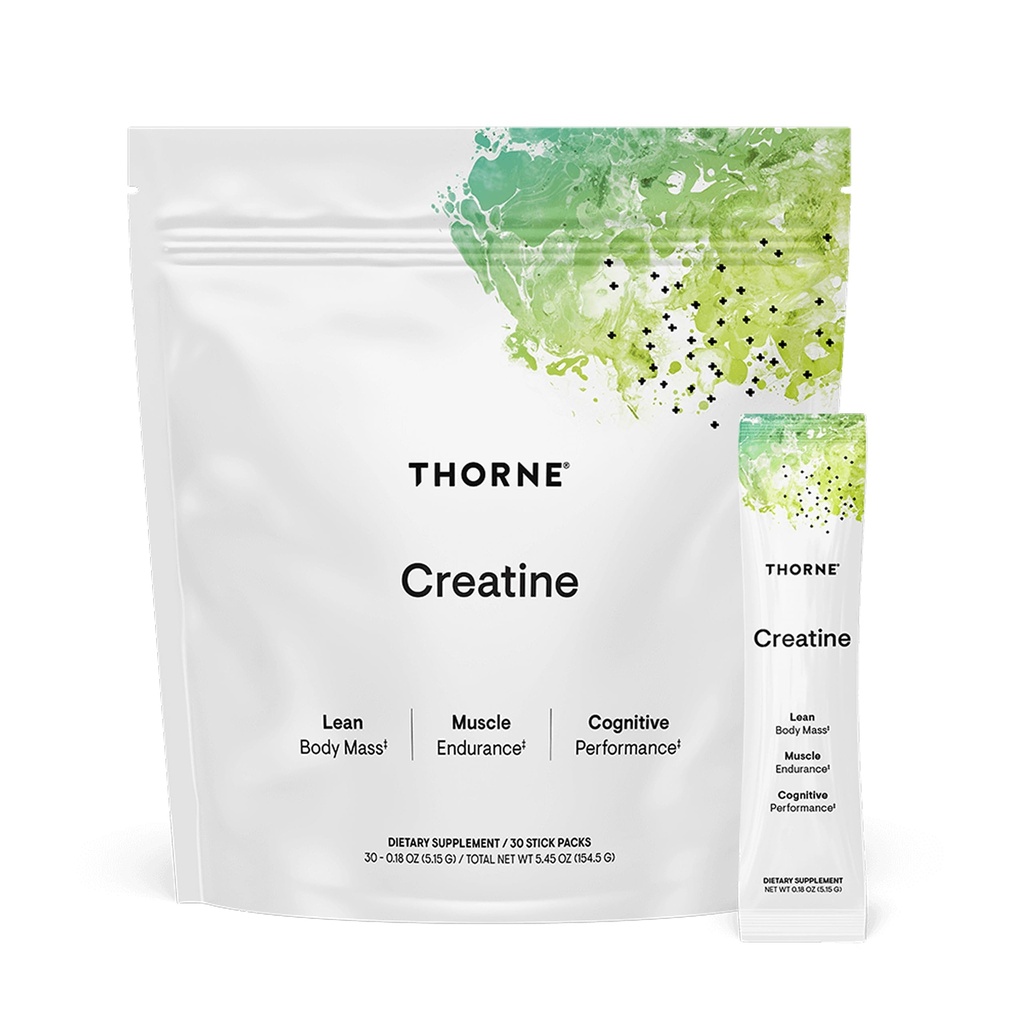 THORNE Creatine - אבקת Monoatine Monohydrate Micronized - תמיכה בשרירים ותפקוד קוגניטיבי* - עבור נשים וגברים - Unflavored - מוסמך NSF עבור ספורט - 5 גרם לכל משרת - 30 משרתים