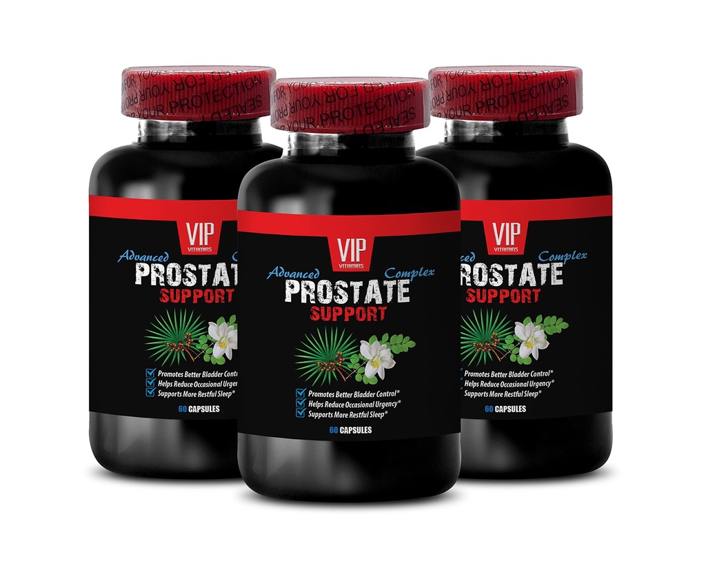 Saw Palmetto for Enlarged Prostate - Prostate Support - Pygeum for Prostate Wellness, Red Raspberry Leaf for Prostate Support, Graviola Leaf for Cellular Health, Green Tea 3 Bottles 180 Capsules