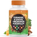 Turmeric Moringa תוסף | ג'ינג'ר, Boswellia, Saffron, Holy Basil- Joint Support Supplement for Women and Men with Ceylon Cinnamon, Quercetin, Tart Cherry- 120 Count
