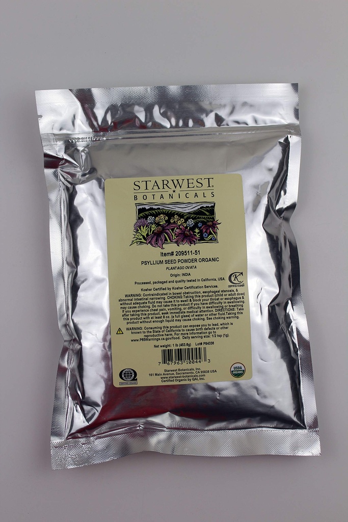 Starwest Botanicals Organic Psyllium Seed אבקה, 1 פאונד