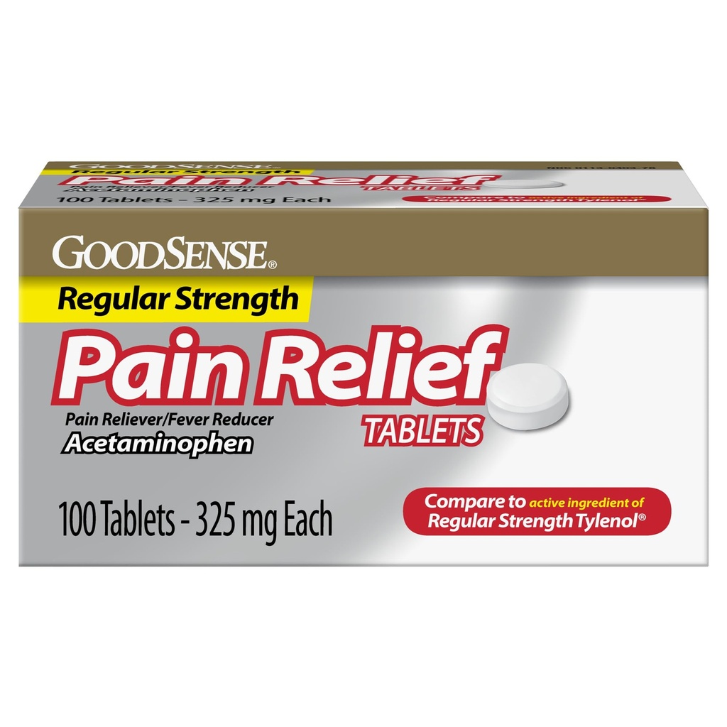 כאב הקלה, Acetaminophen טבליות 325 מ"ג, כוח רגיל, כאב Reliever ו Fever הקטנת
