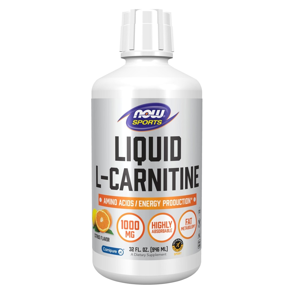 Now Foods Sports, נוזלי L-Carnitine, Citrus, 1000 מ"ג, 32 oz (946 מ"ל)